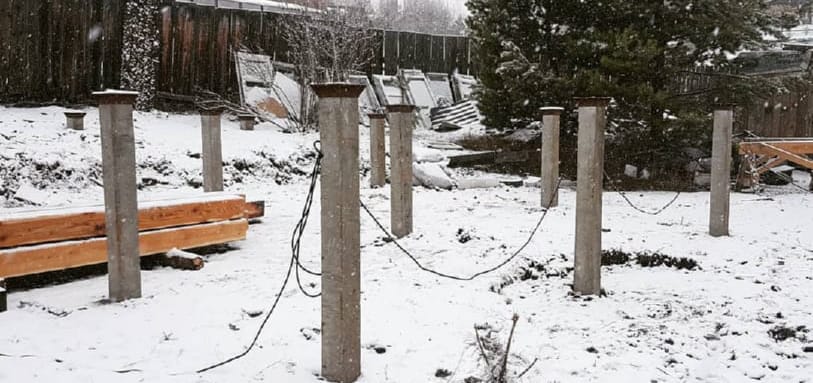Фундамент на забивных ЖБ сваях